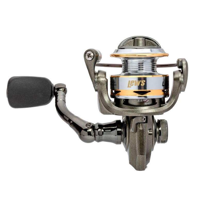Lew's Lews Laser Lite Spinning Fishing Reel, Size 75 Reel, 6+1 Bearings, 5.0:1 Gear Ratio, Graphite Frame, Reversible Retrieve, Metallic Gray/Silver/Gold - Image 5